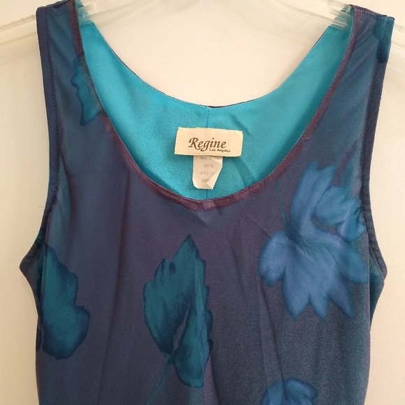 Sleeveless Maxi Dress, Blue Ombre, Vintage (late 90s) Regine Los Angeles - S - Picture 4 of 16